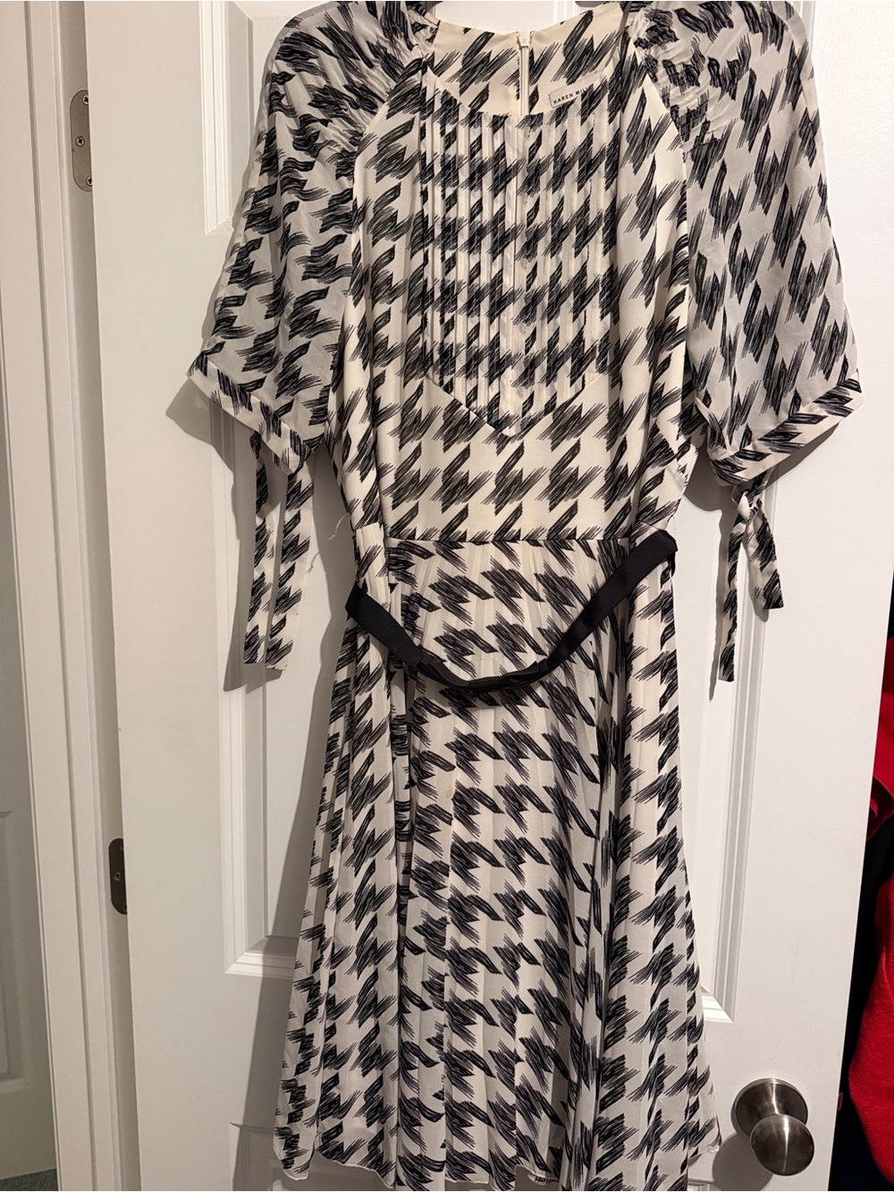Karen Millen Black and White houndstooth Dress